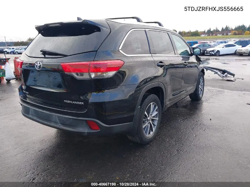 2018 Toyota Highlander Xle VIN: 5TDJZRFHXJS556665 Lot: 40667198