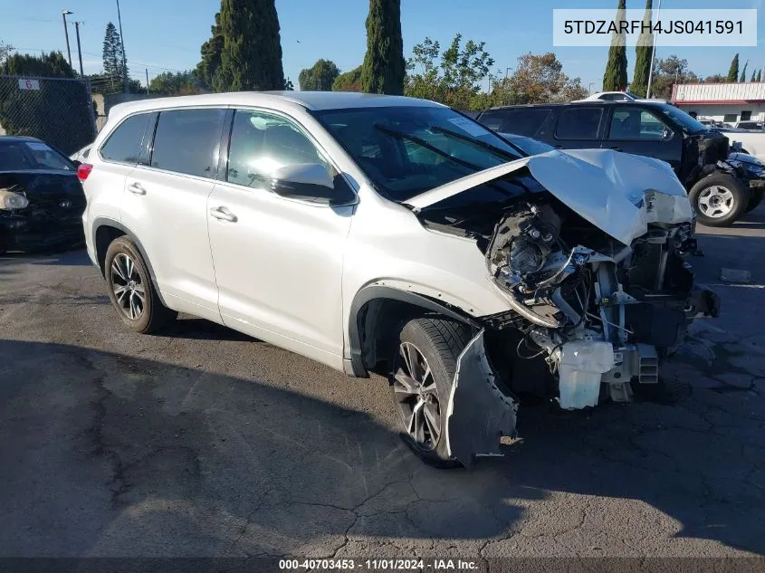 2018 Toyota Highlander Le VIN: 5TDZARFH4JS041591 Lot: 40703453