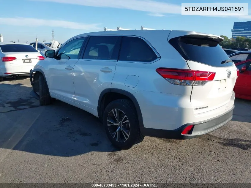 2018 Toyota Highlander Le VIN: 5TDZARFH4JS041591 Lot: 40703453