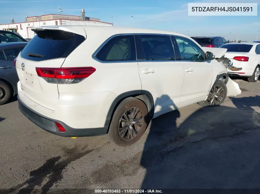 2018 Toyota Highlander Le VIN: 5TDZARFH4JS041591 Lot: 40703453