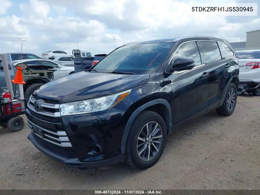 2018 Toyota Highlander Xle VIN: 5TDKZRFH1JS530945 Lot: 40732024