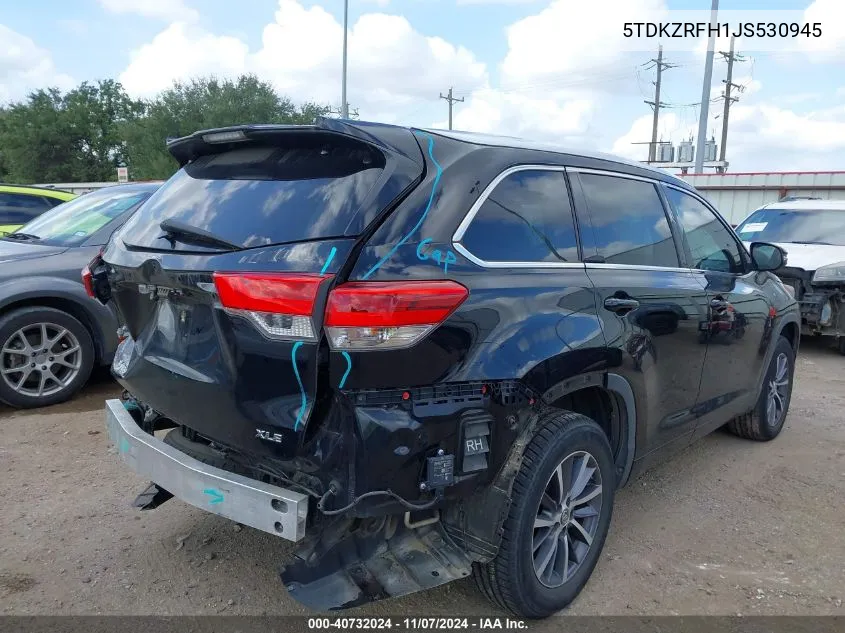 2018 Toyota Highlander Xle VIN: 5TDKZRFH1JS530945 Lot: 40732024