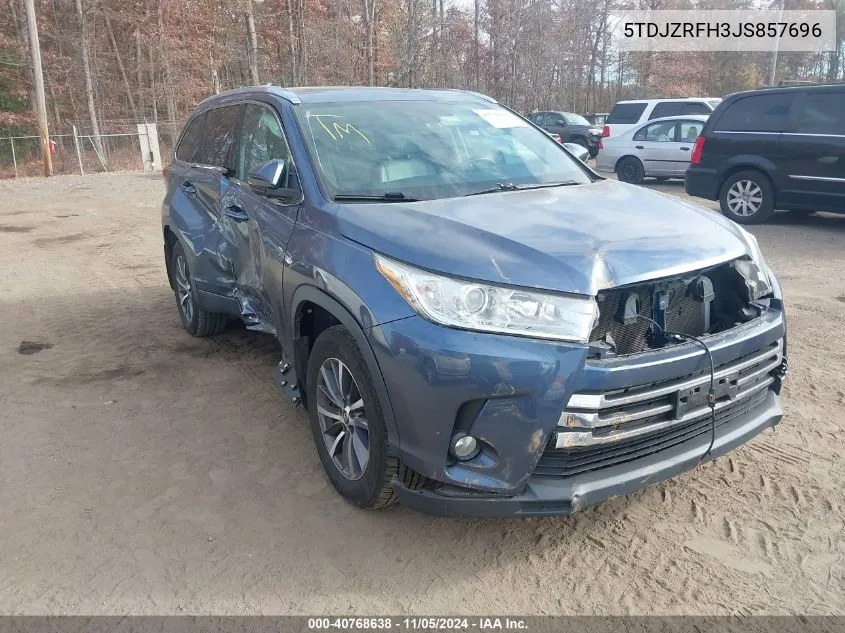 5TDJZRFH3JS857696 2018 Toyota Highlander Xle