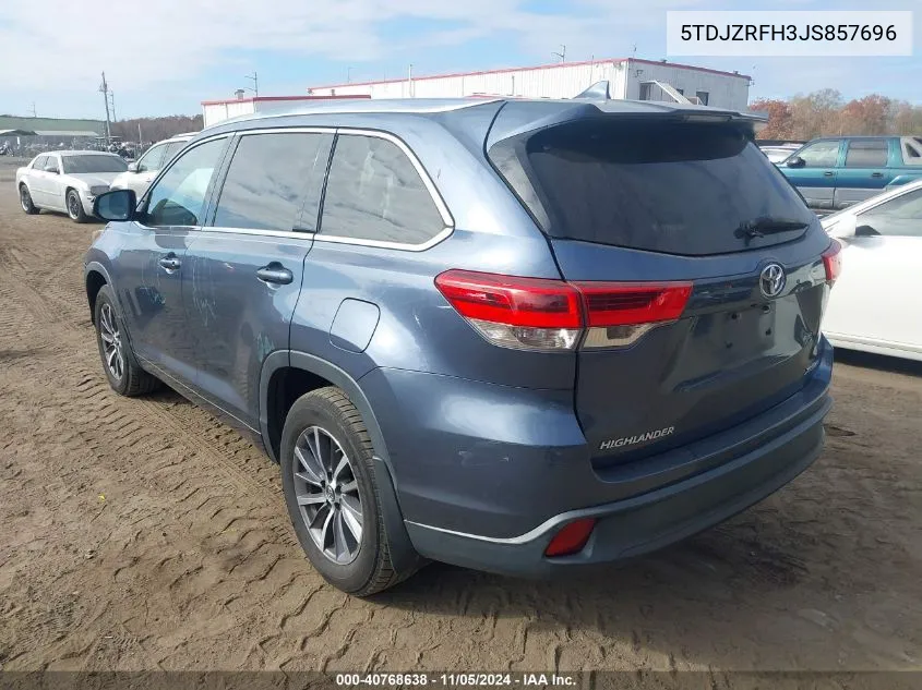 5TDJZRFH3JS857696 2018 Toyota Highlander Xle