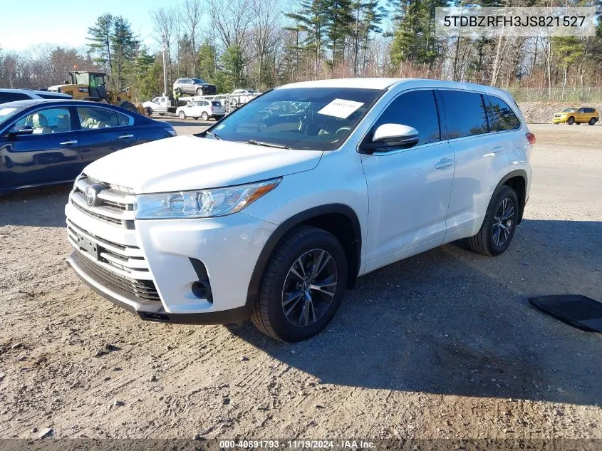 2018 Toyota Highlander Le VIN: 5TDBZRFH3JS821527 Lot: 40891793