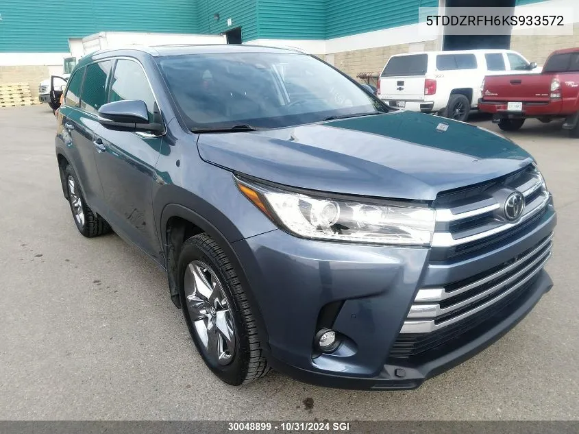 2019 Toyota Highlander Limited/Ltd Platinum VIN: 5TDDZRFH6KS933572 Lot: 30048899