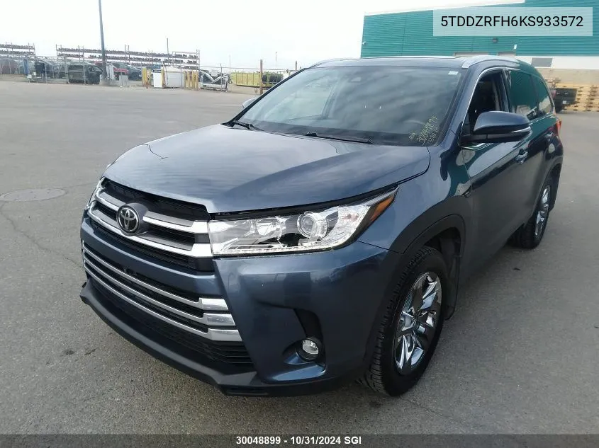 2019 Toyota Highlander Limited/Ltd Platinum VIN: 5TDDZRFH6KS933572 Lot: 30048899