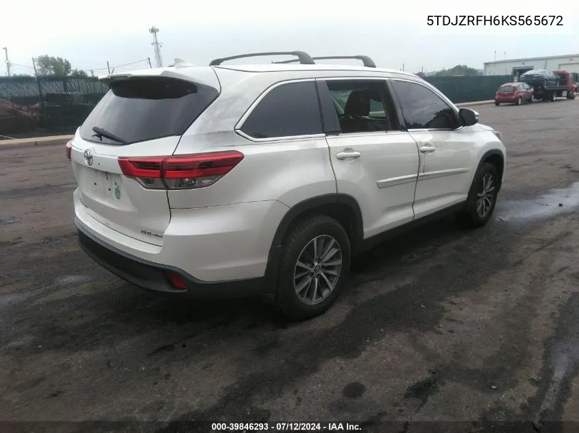 5TDJZRFH6KS565672 2019 Toyota Highlander Xle