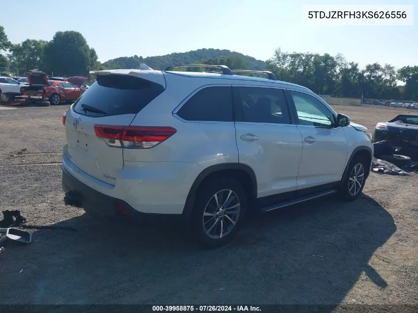 5TDJZRFH3KS626556 2019 Toyota Highlander Xle