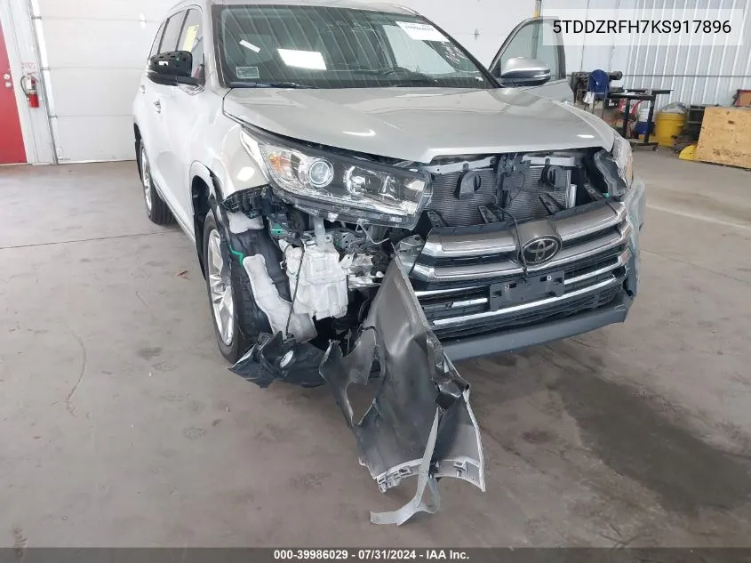 5TDDZRFH7KS917896 2019 Toyota Highlander Limited