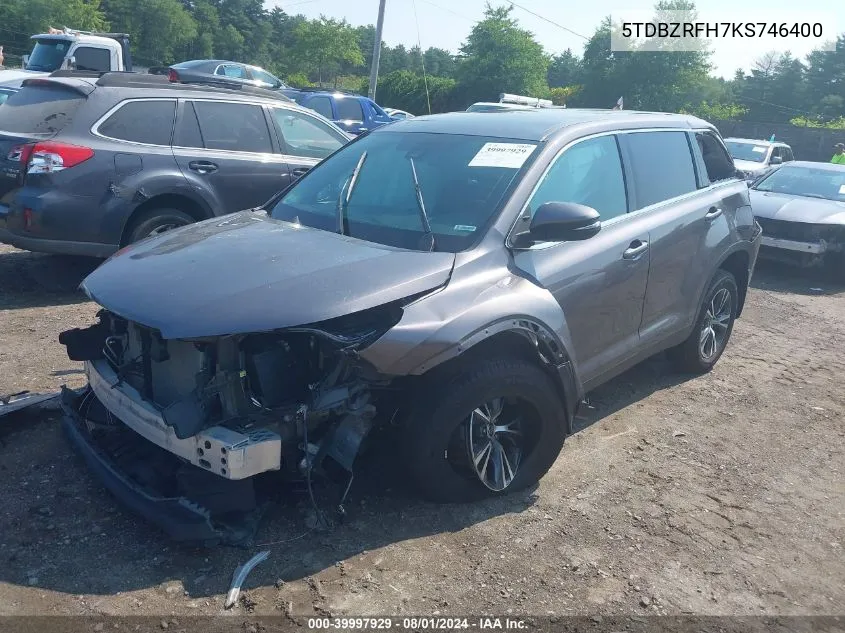 5TDBZRFH7KS746400 2019 Toyota Highlander Le