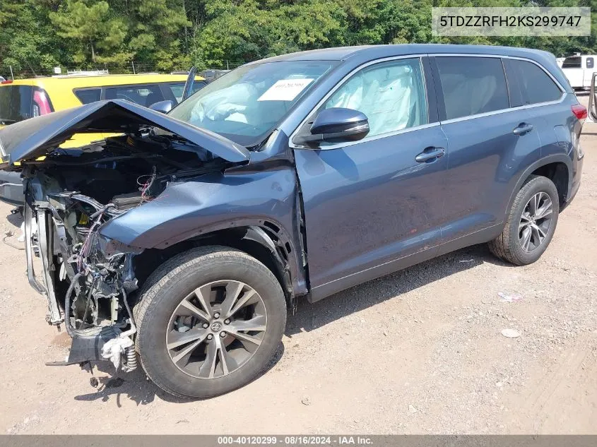 5TDZZRFH2KS299747 2019 Toyota Highlander Le/Le Plus