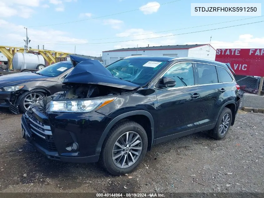 5TDJZRFH0KS591250 2019 Toyota Highlander Xle