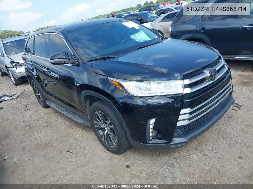 5TDZZRFH4KS368714 2019 Toyota Highlander Le