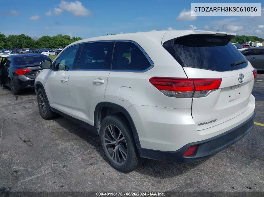 2019 Toyota Highlander Le VIN: 5TDZARFH3KS061056 Lot: 40198175