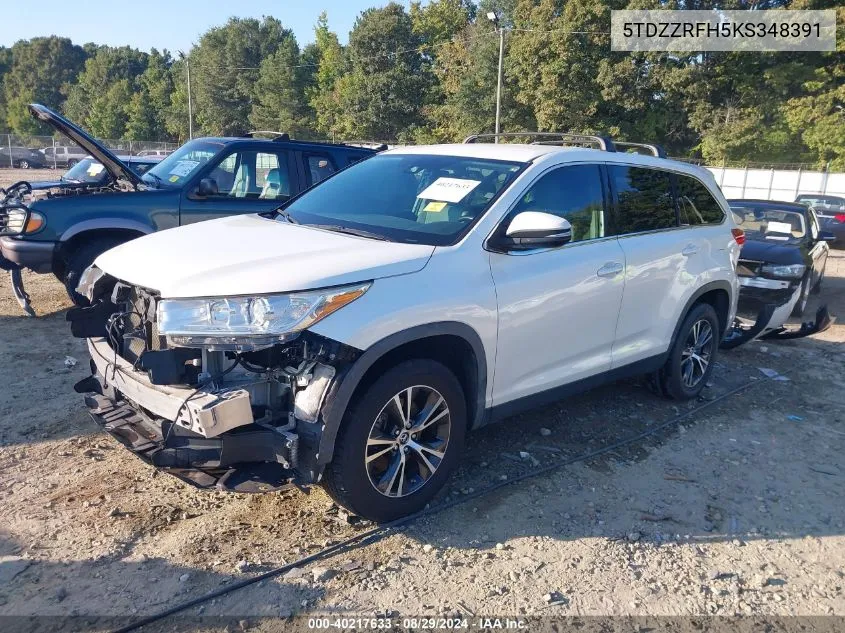 5TDZZRFH5KS348391 2019 Toyota Highlander Le Plus