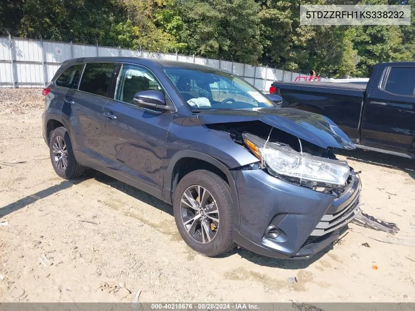 2019 Toyota Highlander Le VIN: 5TDZZRFH1KS338232 Lot: 40218676