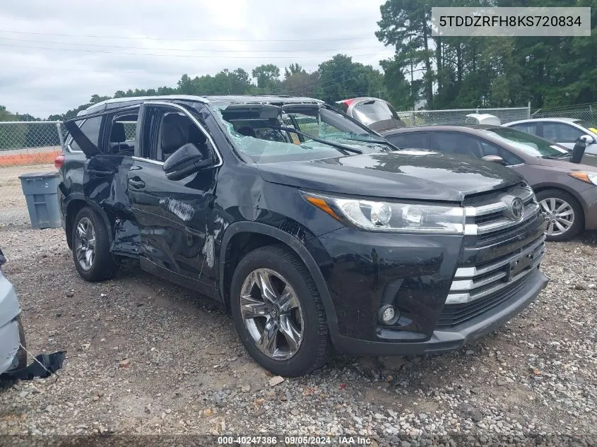 5TDDZRFH8KS720834 2019 Toyota Highlander Limited/Ltd Platinum