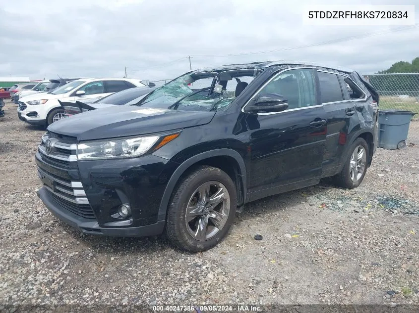 5TDDZRFH8KS720834 2019 Toyota Highlander Limited/Ltd Platinum