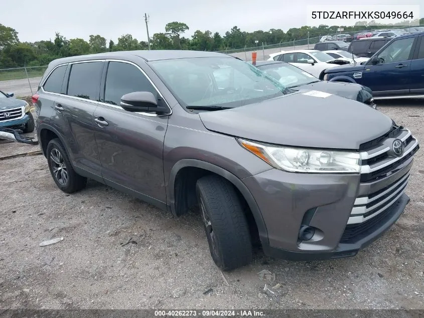 5TDZARFHXKS049664 2019 Toyota Highlander Le