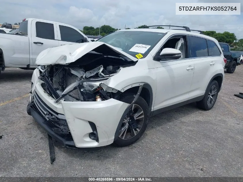 2019 Toyota Highlander Le VIN: 5TDZARFH7KS052764 Lot: 40265596