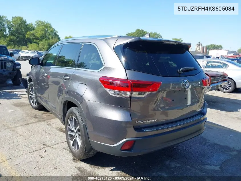 5TDJZRFH4KS605084 2019 Toyota Highlander Xle