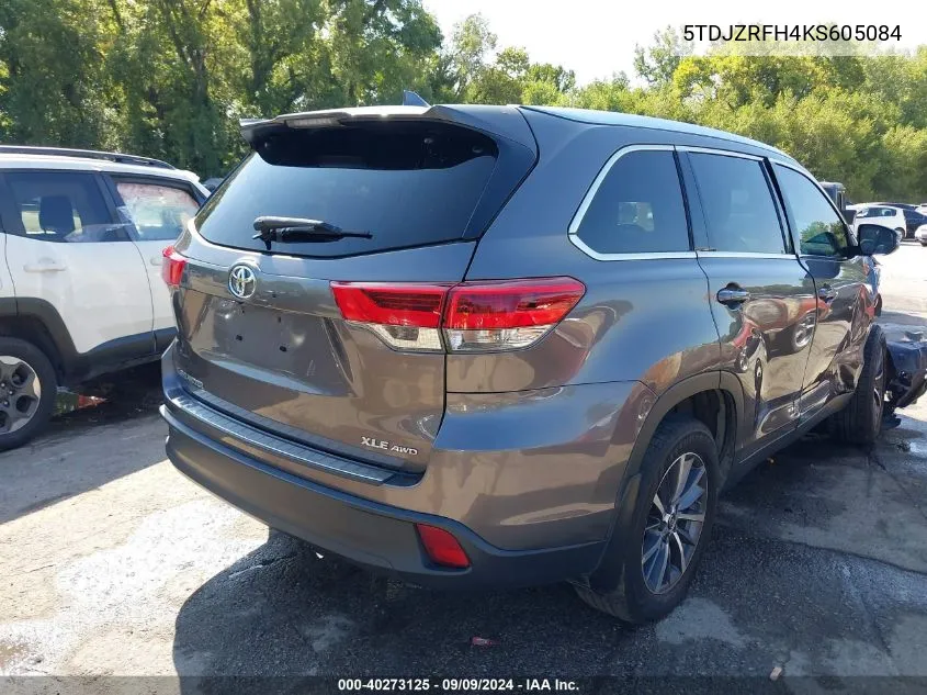 5TDJZRFH4KS605084 2019 Toyota Highlander Xle