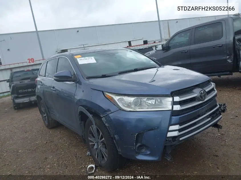 2019 Toyota Highlander Le VIN: 5TDZARFH2KS052266 Lot: 40298272