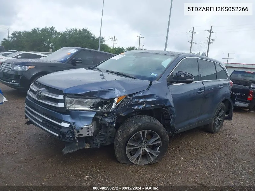 2019 Toyota Highlander Le VIN: 5TDZARFH2KS052266 Lot: 40298272