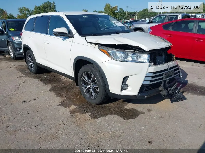 5TDBZRFH2KS723106 2019 Toyota Highlander Le Plus