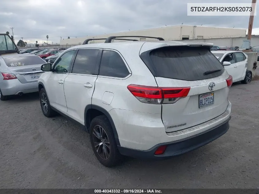 5TDZARFH2KS052073 2019 Toyota Highlander Le