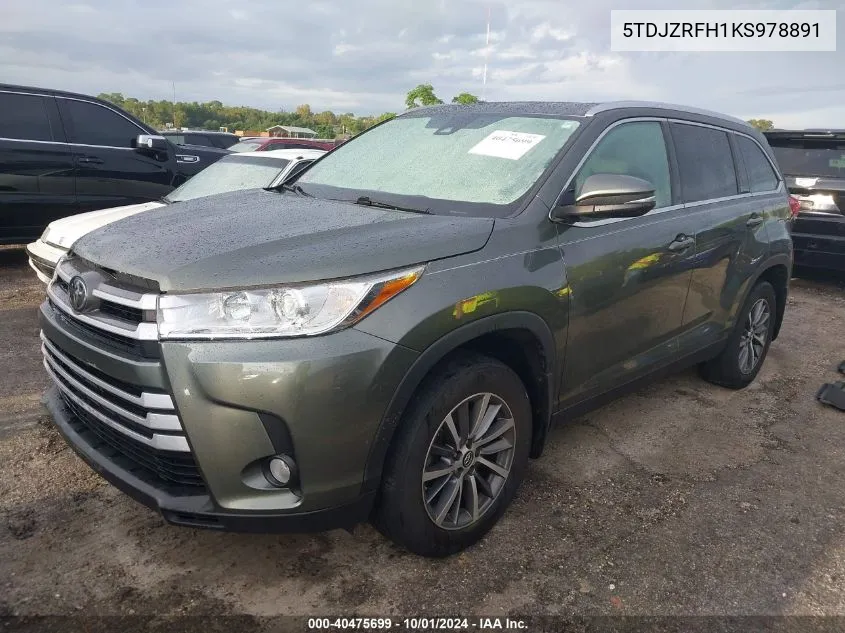 2019 Toyota Highlander Se/Xle VIN: 5TDJZRFH1KS978891 Lot: 40475699