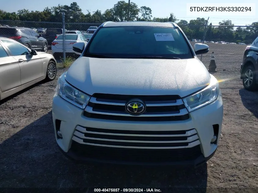 5TDKZRFH3KS330294 2019 Toyota Highlander Se/Xle