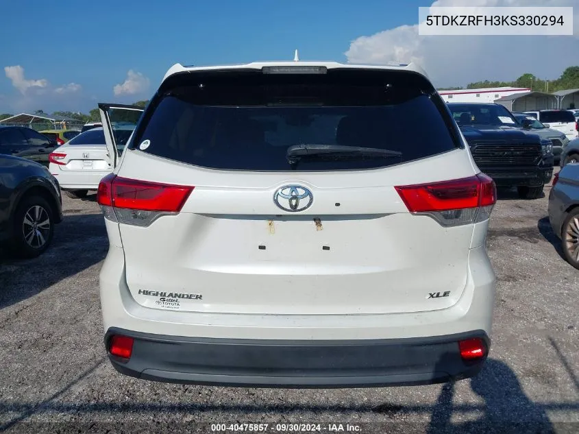 2019 Toyota Highlander Se/Xle VIN: 5TDKZRFH3KS330294 Lot: 40475857