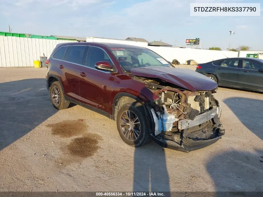 2019 Toyota Highlander Le/Le Plus VIN: 5TDZZRFH8KS337790 Lot: 40556334