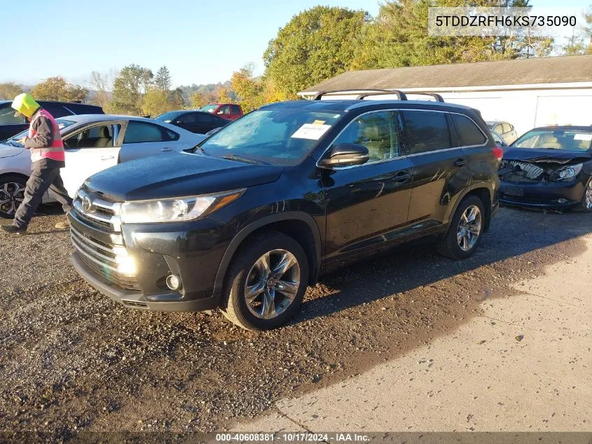 5TDDZRFH6KS735090 2019 Toyota Highlander Limited Platinum