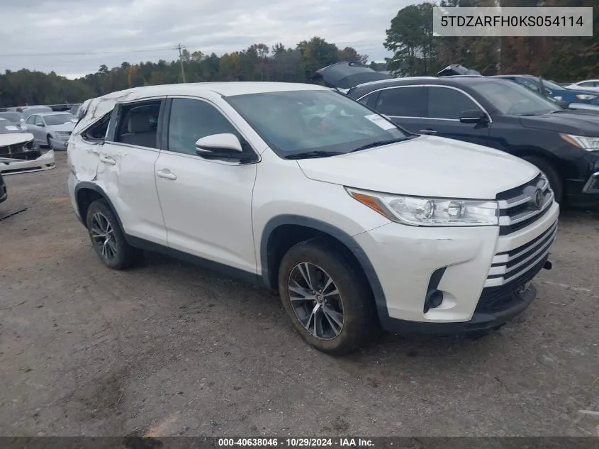 2019 Toyota Highlander Le VIN: 5TDZARFH0KS054114 Lot: 40638046