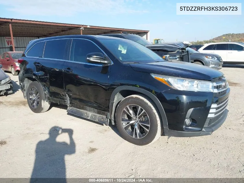 5TDZZRFH3KS306723 2019 Toyota Highlander Le/Le Plus