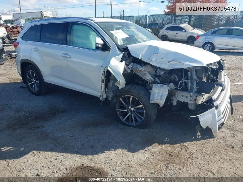 5TDJZRFH0KS705473 2019 Toyota Highlander Xle