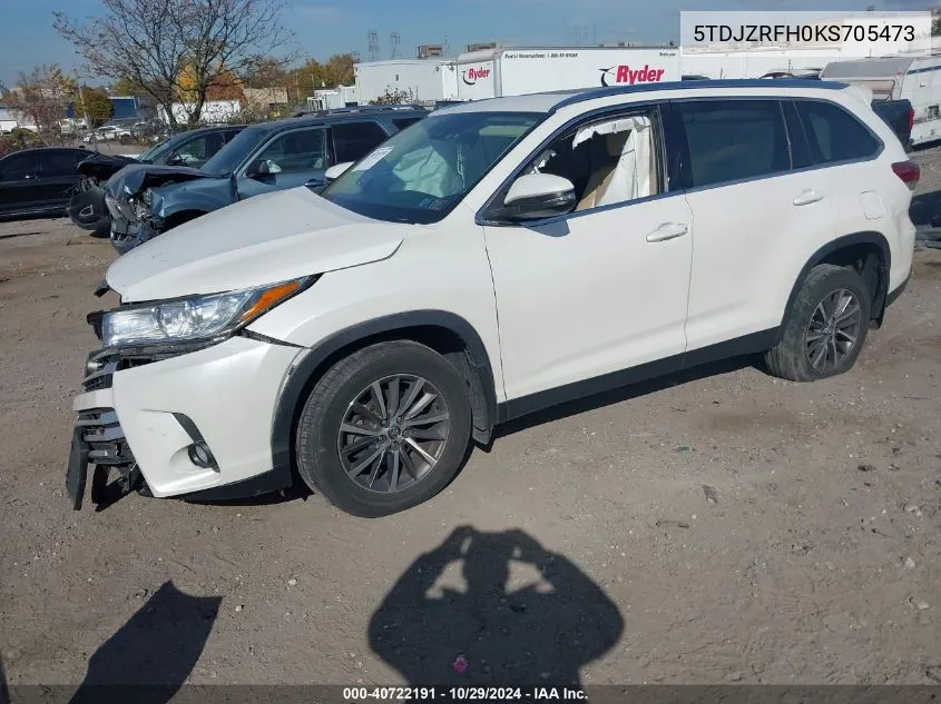 5TDJZRFH0KS705473 2019 Toyota Highlander Xle