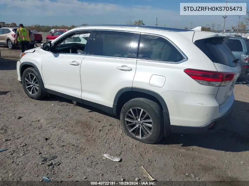 5TDJZRFH0KS705473 2019 Toyota Highlander Xle