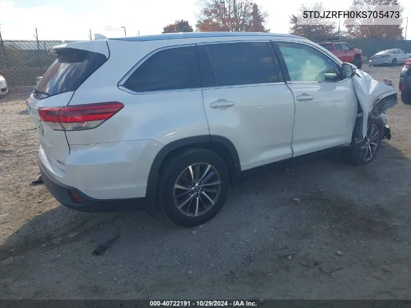 5TDJZRFH0KS705473 2019 Toyota Highlander Xle