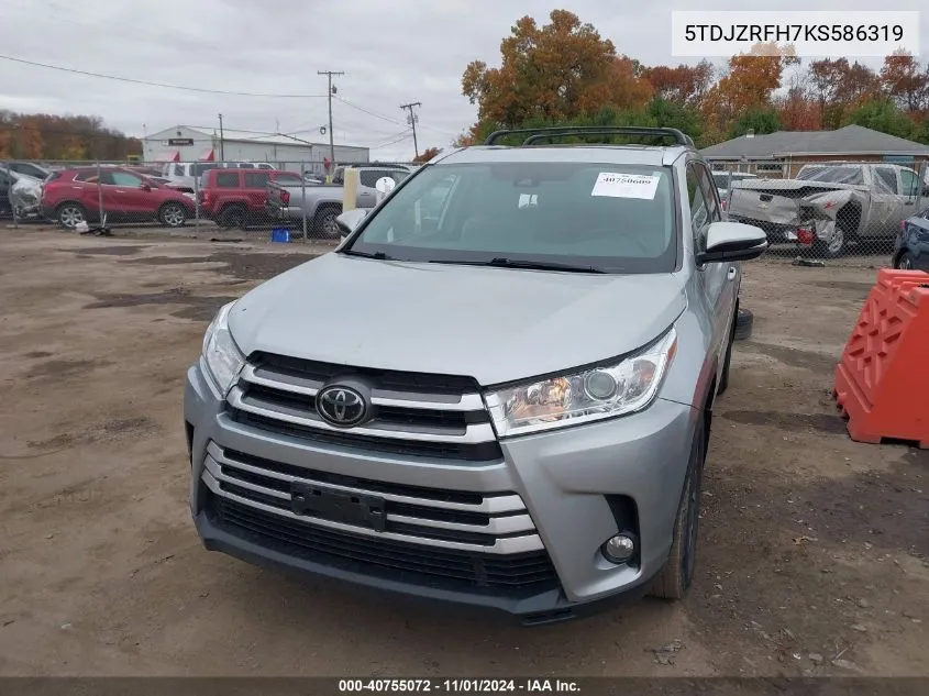 5TDJZRFH7KS586319 2019 Toyota Highlander Xle