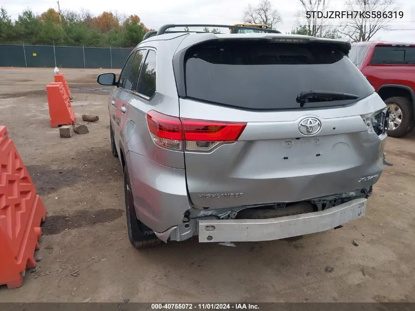 5TDJZRFH7KS586319 2019 Toyota Highlander Xle