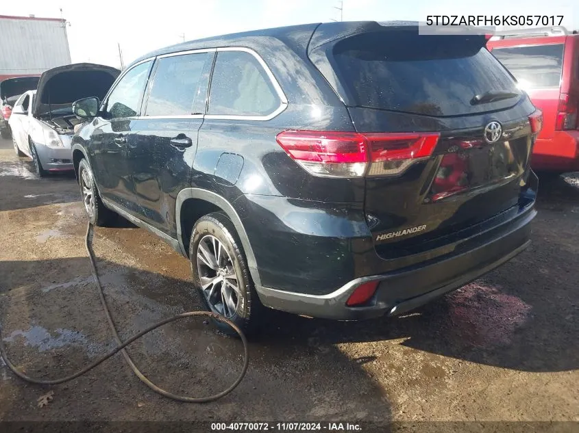 5TDZARFH6KS057017 2019 Toyota Highlander Le