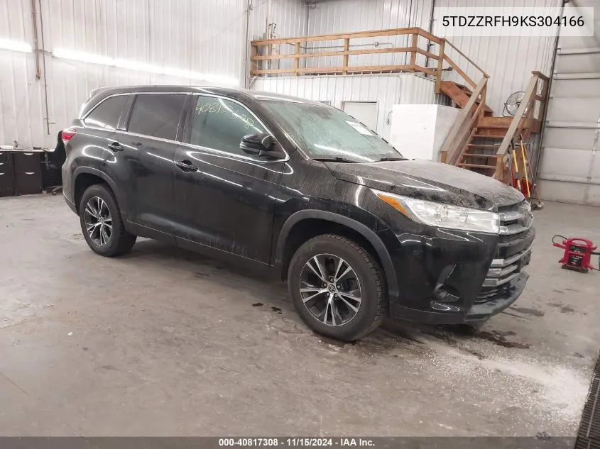 2019 Toyota Highlander Le VIN: 5TDZZRFH9KS304166 Lot: 40817308