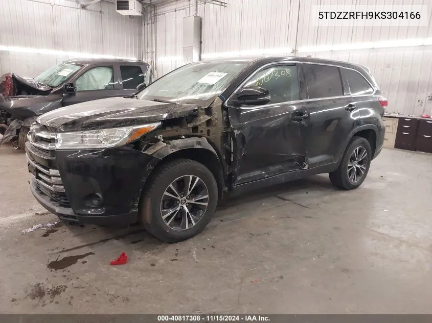 2019 Toyota Highlander Le VIN: 5TDZZRFH9KS304166 Lot: 40817308