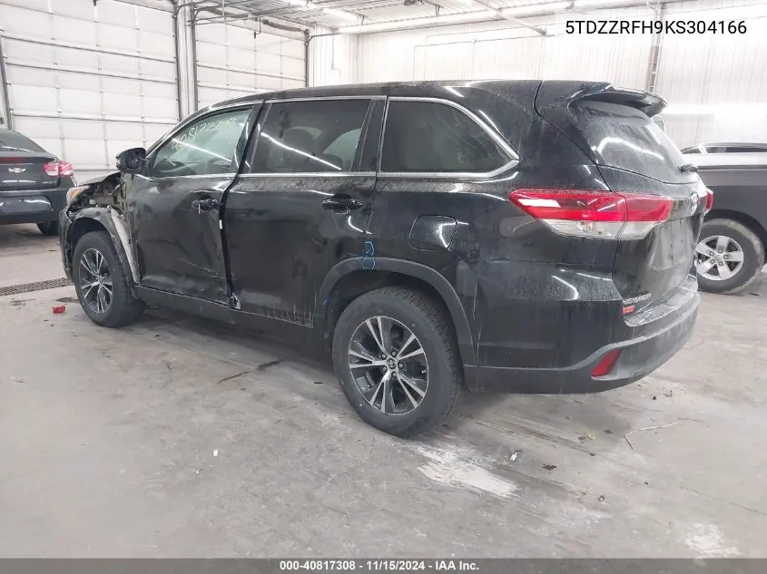 2019 Toyota Highlander Le VIN: 5TDZZRFH9KS304166 Lot: 40817308