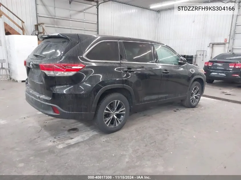 2019 Toyota Highlander Le VIN: 5TDZZRFH9KS304166 Lot: 40817308