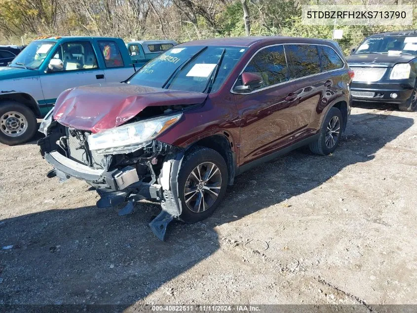 5TDBZRFH2KS713790 2019 Toyota Highlander Le